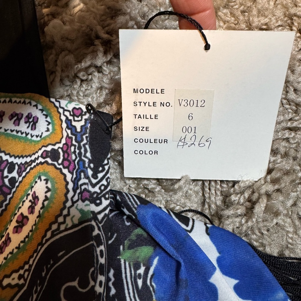 NWT Simon Chang Collection Colorful Paisley Floral Fringed Maxi Dress - Picture 10 of 13